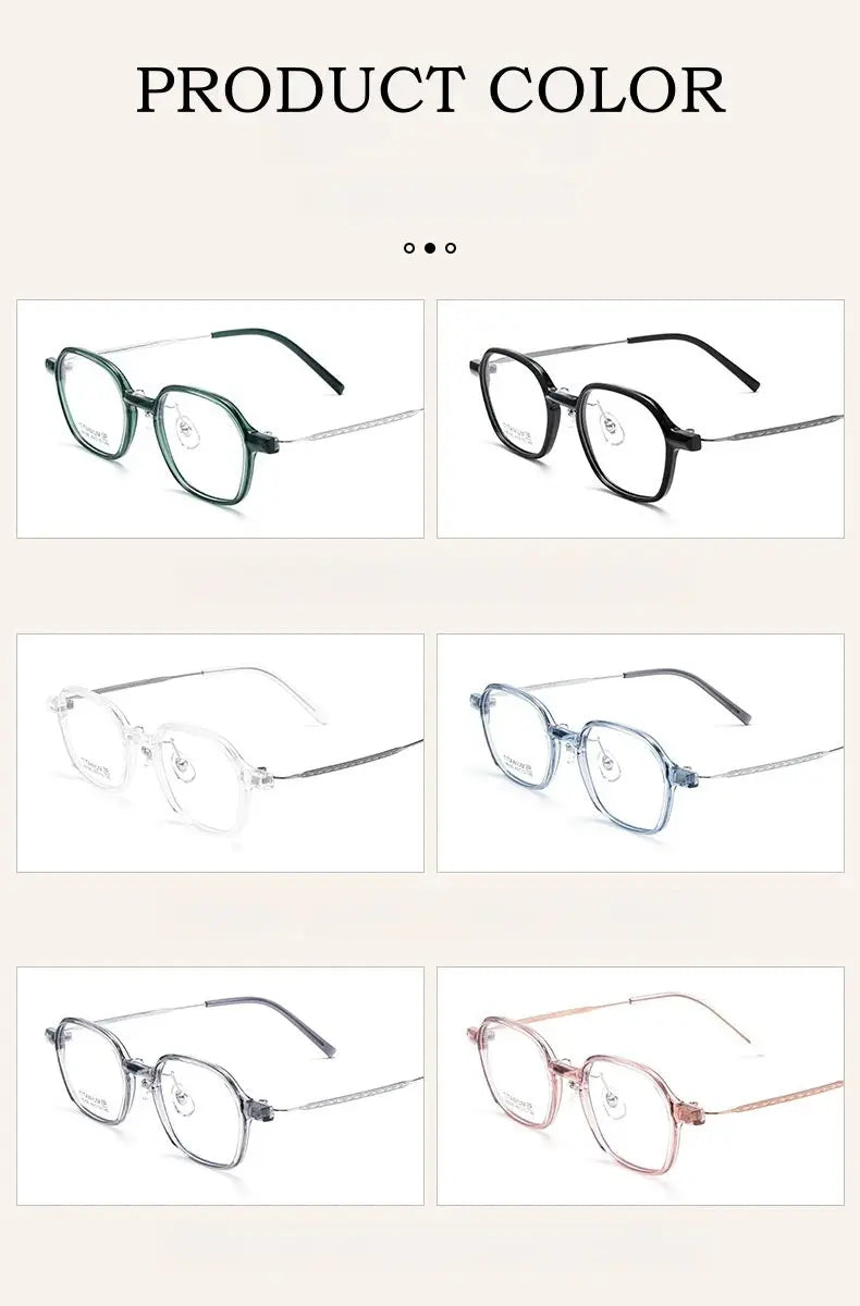 Unisex Polygon Full Rim Titanium Prescription Glasses Y16105 — view 12 | Rx Spectacle