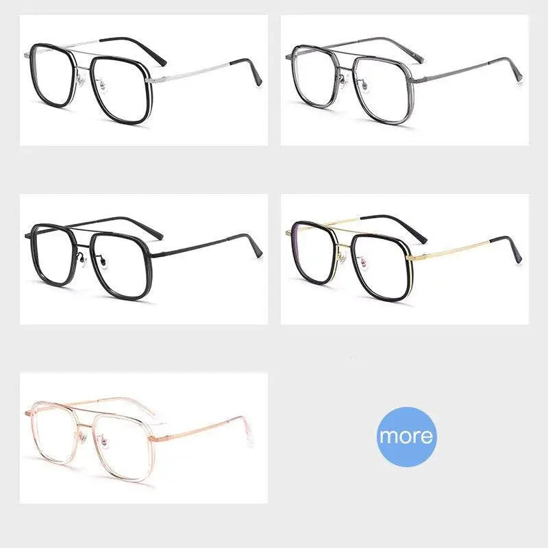 Unisex Square Full Rim Titanium Prescription Glasses 2218YJ — view 9 | Rx Spectacle