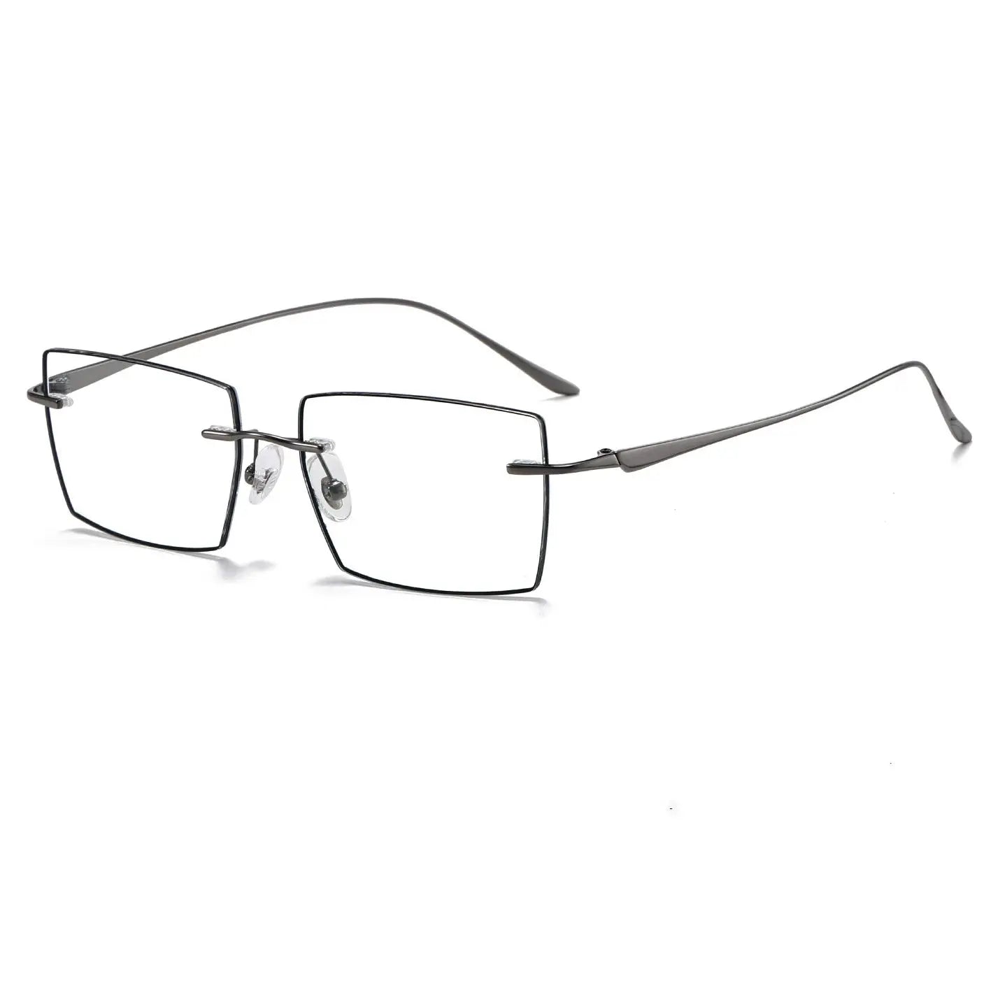Unisex Polygon Rimless Titanium Prescription Glasses 660398 — view 5 | Rx Spectacle