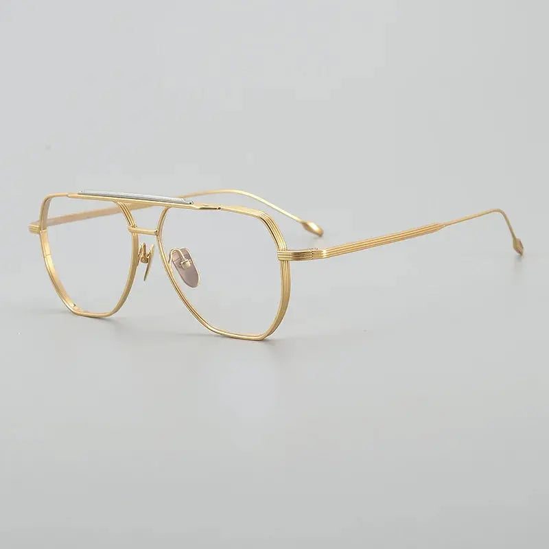 Unisex Oval Full Rim Titanium Double Bridge Prescription Glasses Jr39 — view 5 | Rx Spectacle
