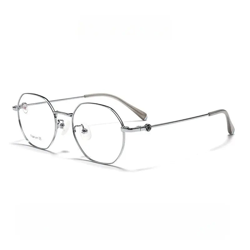 Unisex Round Full Rim Alloy Flat Top Prescription Glasses 710185 — view 7 | Rx Spectacle