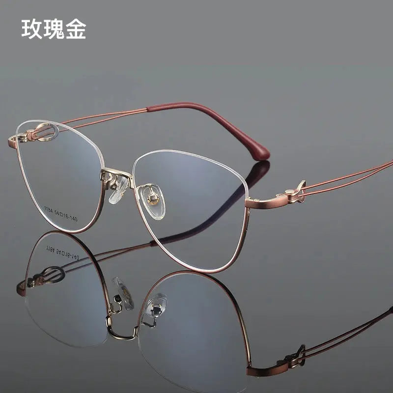 Women's Square Semi-Rimless Alloy Prescription Glasses 661184 — view 5 | Rx Spectacle
