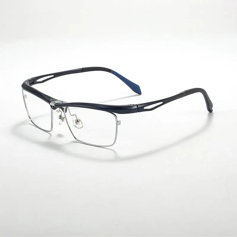 Men's Square Rimless Alloy Double Bridge Prescription Glasses 990500 — view 6 | Rx Spectacle