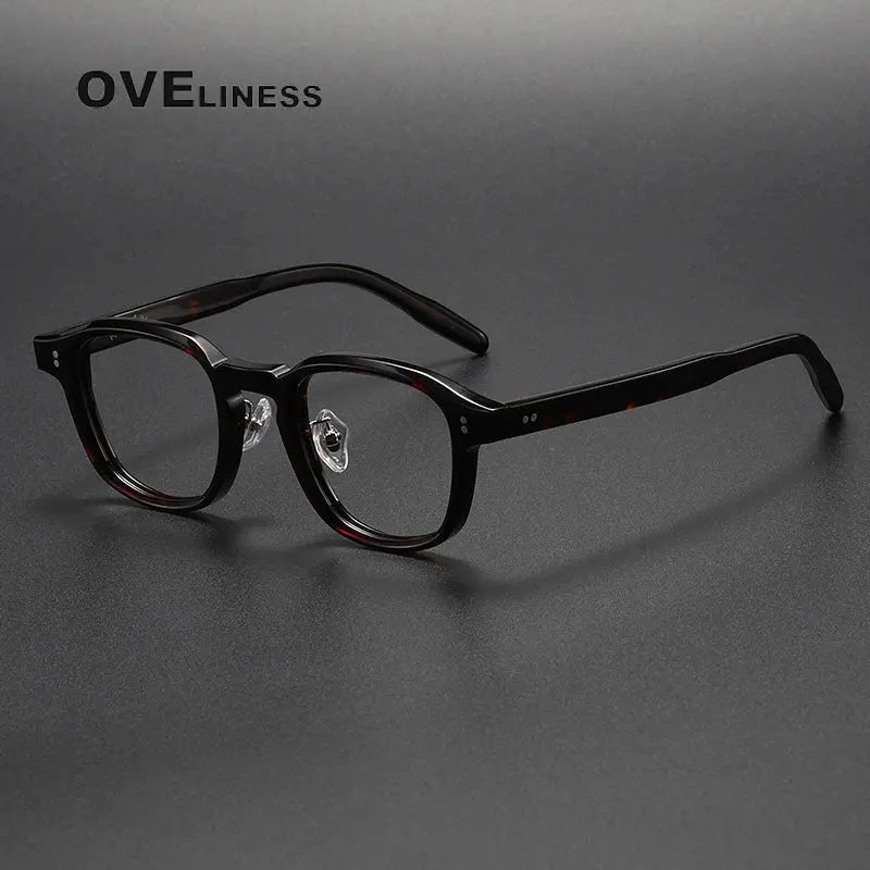 Unisex Square Full Rim Acetate Prescription Glasses V013 — view 2 | Rx Spectacle