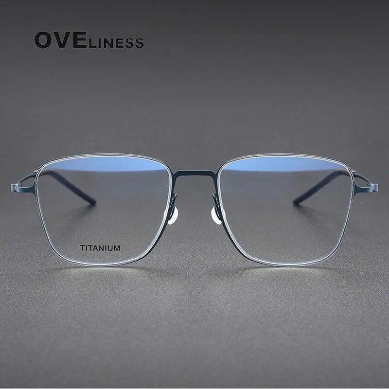 Unisex Square Full Rim Titanium Prescription Glasses 5506 — view 11 | Rx Spectacle