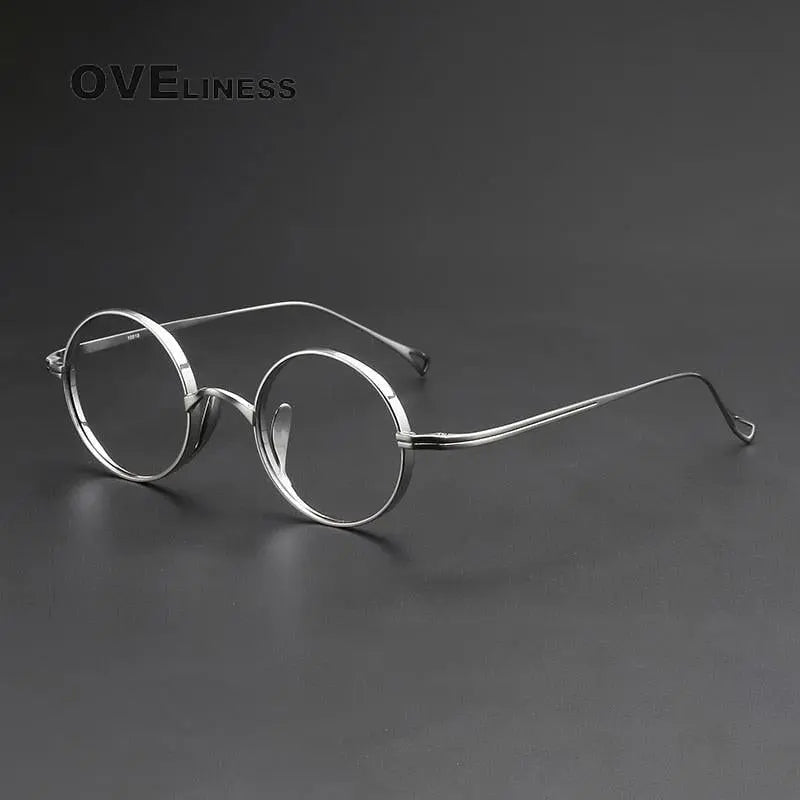Unisex Round Full Rim Titanium Prescription Glasses 10518 — view 2 | Rx Spectacle