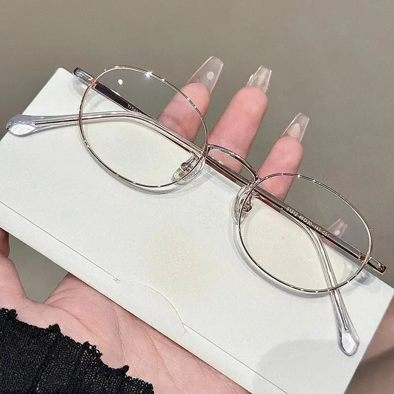 Women's Oval Full Rim Alloy Prescription Glasses 91312 — view 4 | Rx Spectacle