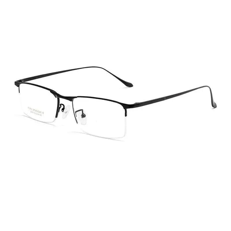 Men's Square Semi-Rimless Titanium Prescription Glasses 2089p — view 6 | Rx Spectacle