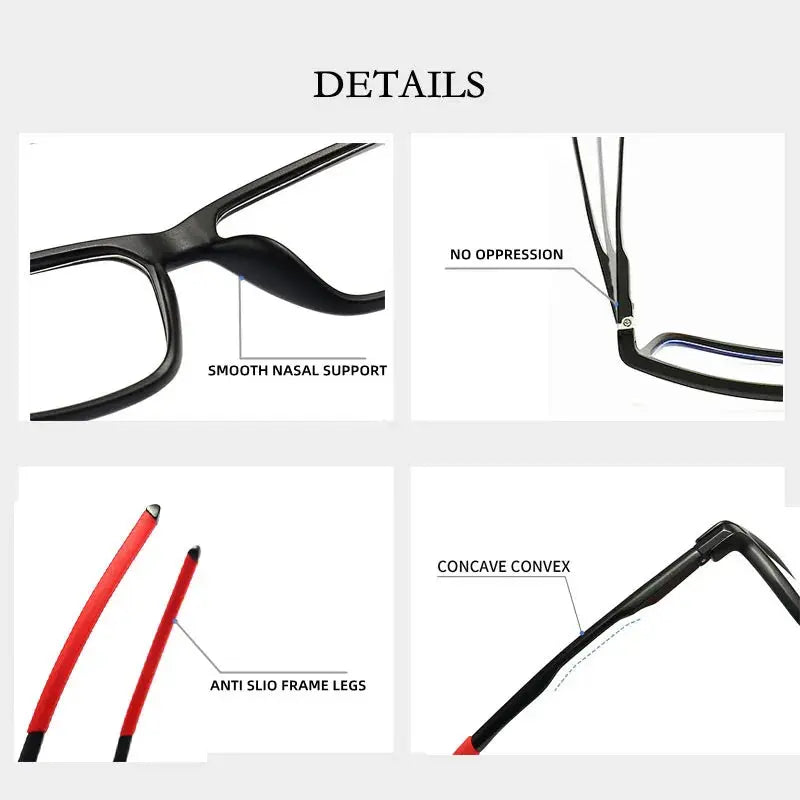 Unisex Square Full Rim TR90 Reading Glasses 5832 — view 4 | Rx Spectacle