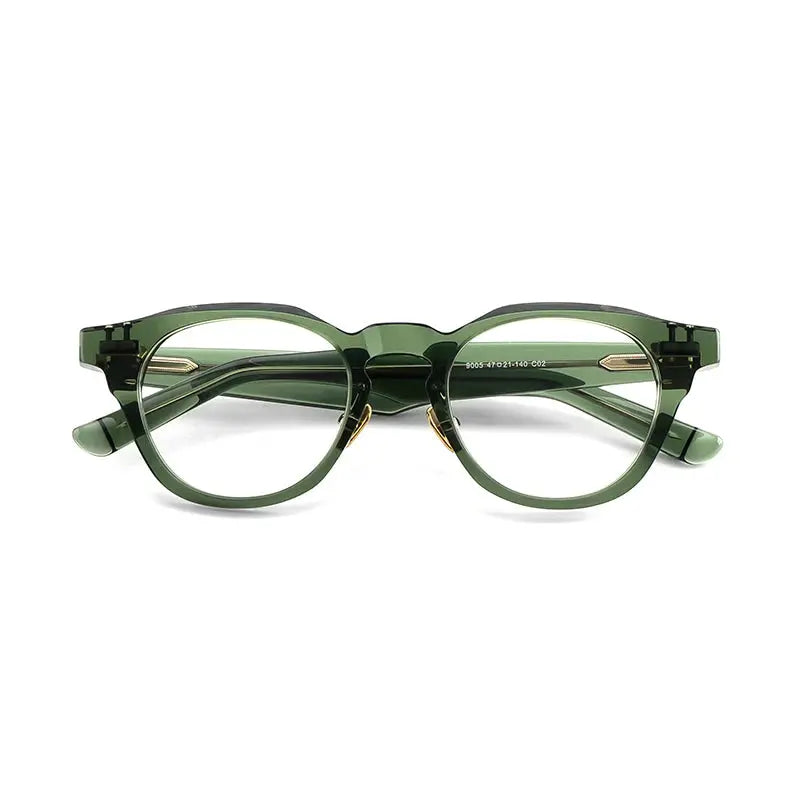 Unisex Round Full Rim Titanium Prescription Glasses 635005 — view 9 | Rx Spectacle