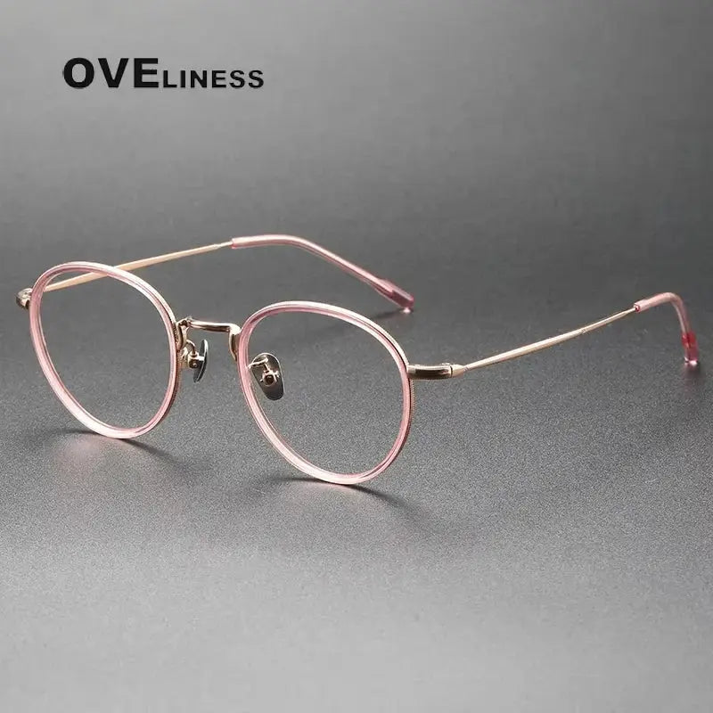 Women's Round Full Rim Titanium Prescription Glasses 85074 — view 6 | Rx Spectacle