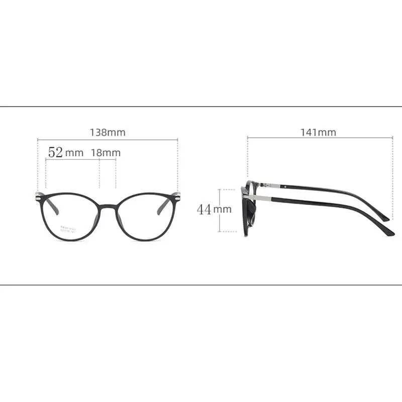 Women's Round Full Rim TR90 Prescription Glasses 8123 — view 8 | Rx Spectacle