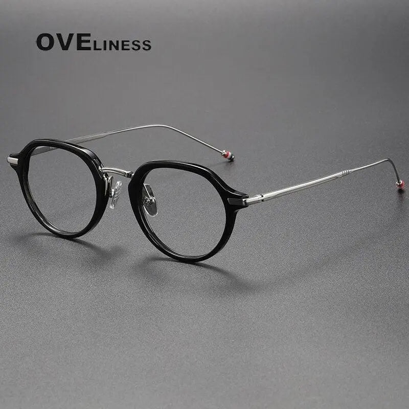 Unisex Polygon Full Rim Titanium Prescription Glasses Tbx421 — view 4 | Rx Spectacle