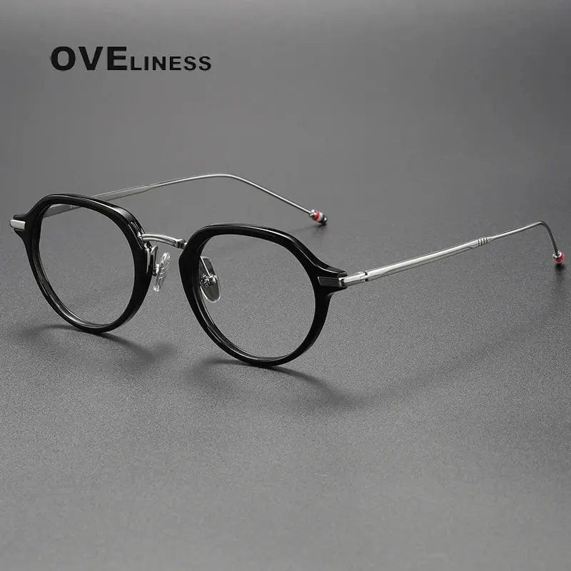 Unisex Oval Full Rim Titanium Prescription Glasses 369421 — view 4 | Rx Spectacle