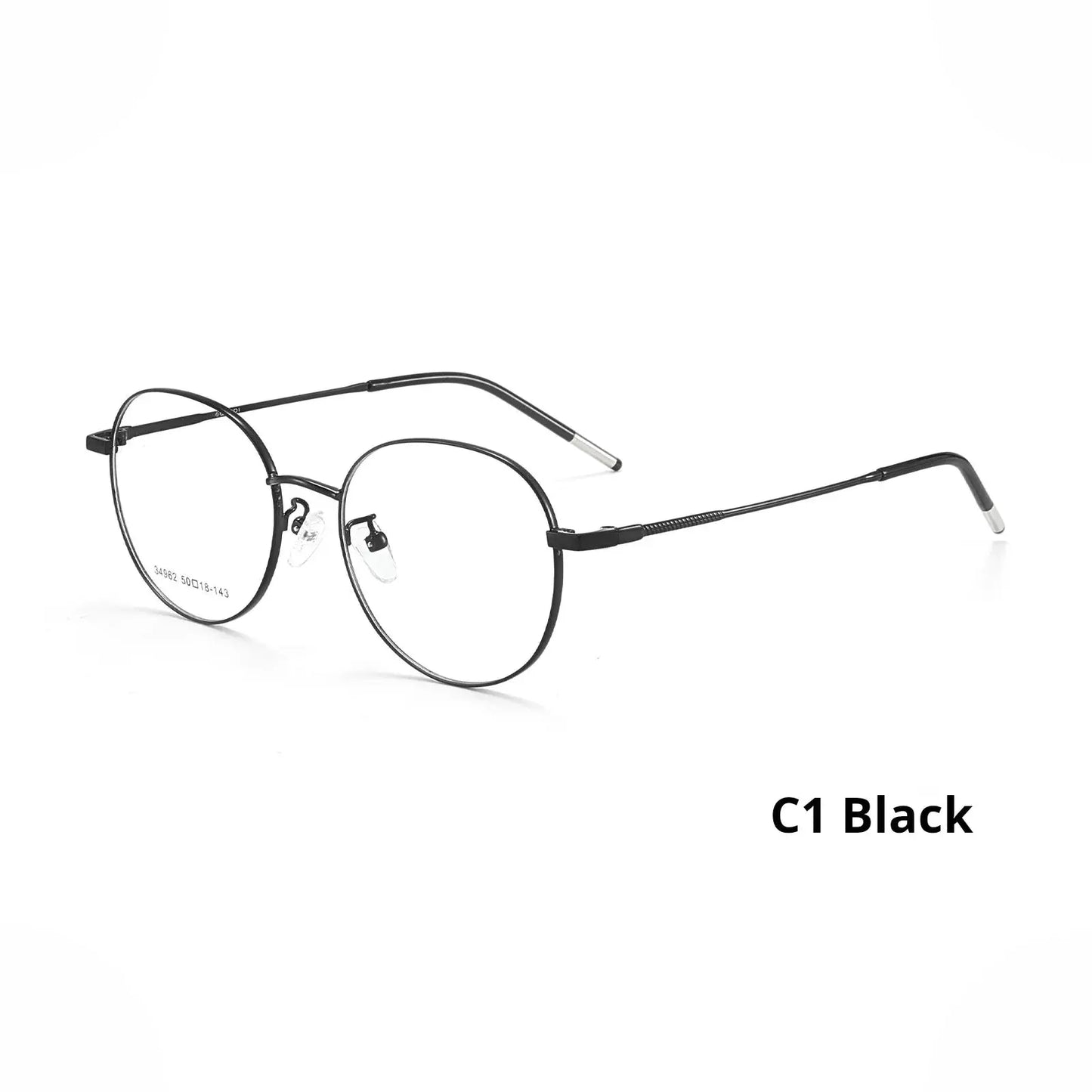 Unisex Oval Full Rim Alloy Flat Top Prescription Glasses 734962 — view 5 | Rx Spectacle