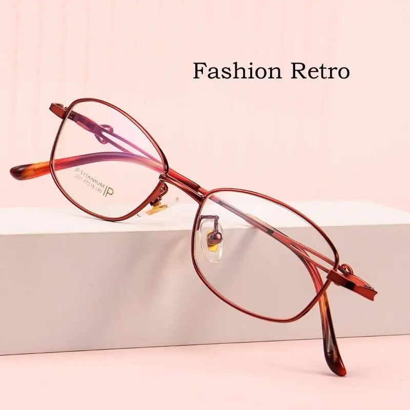 Women's Square Full Rim Titanium Prescription Glasses 3531ti — view 12 | Rx Spectacle
