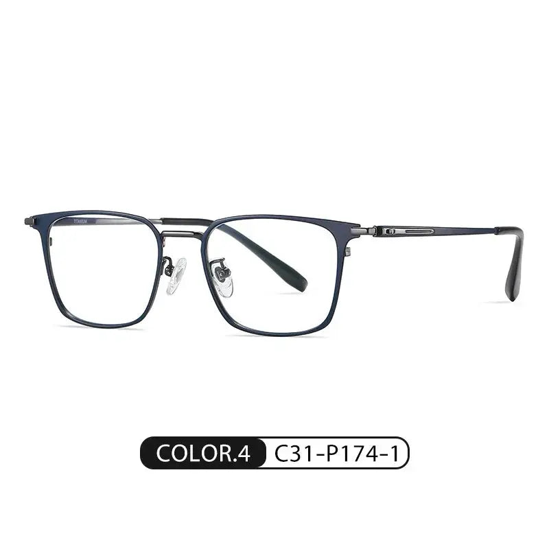 Men's Square Full Rim Titanium Prescription Glasses 919000 — view 3 | Rx Spectacle