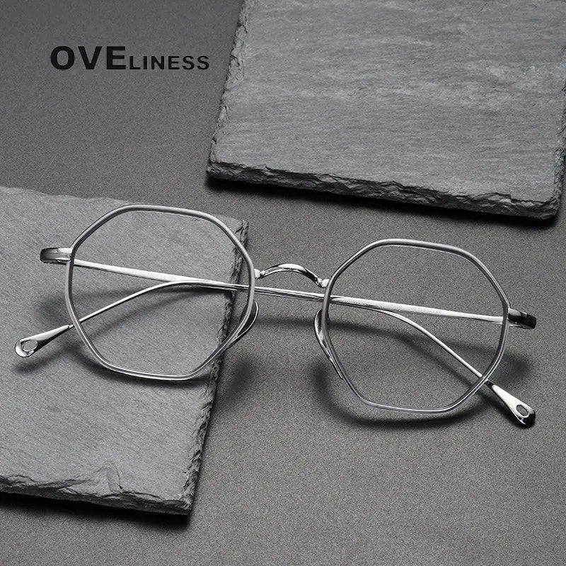 Women's Polygon Full Rim Titanium Prescription Glasses 397311 — view 2 | Rx Spectacle