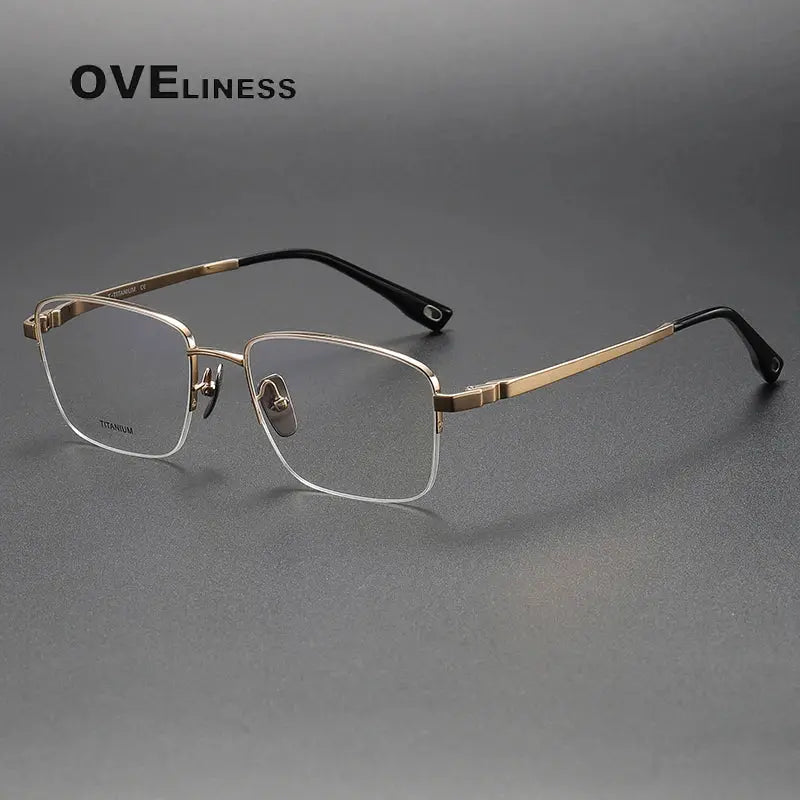 Women's Polygon Semi-Rimless Titanium Prescription Glasses 380930 — view 3 | Rx Spectacle
