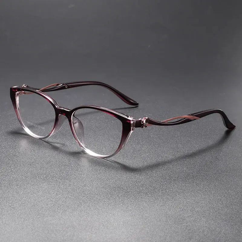 Women's Cat Eye Full Rim TR90 Prescription Glasses 726026 — view 6 | Rx Spectacle
