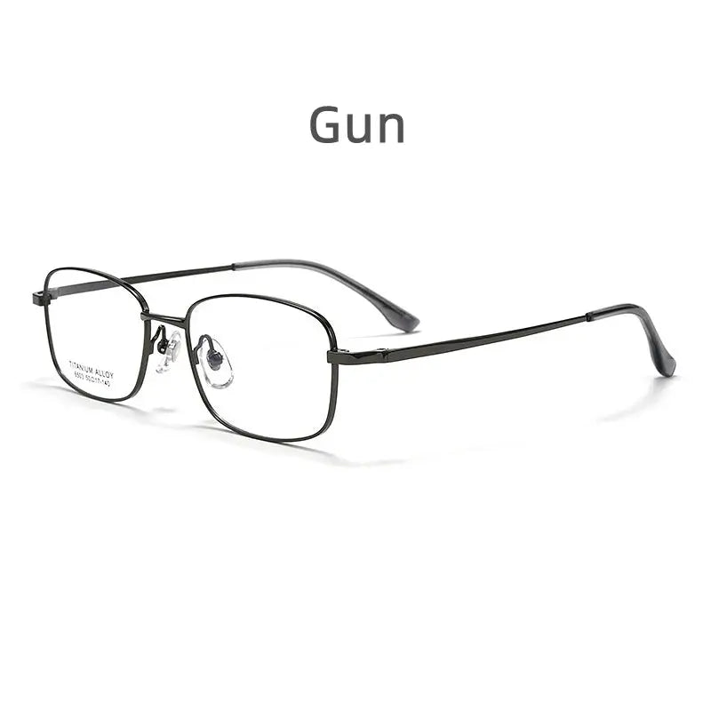 Unisex Square Full Rim Titanium Prescription Glasses 6052 — view 8 | Rx Spectacle