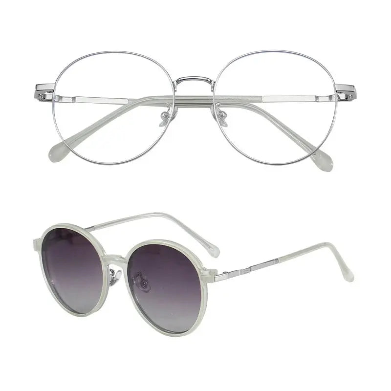 Unisex Round Full Rim Alloy Clip-On Prescription Glasses Y1106 — view 7 | Rx Spectacle