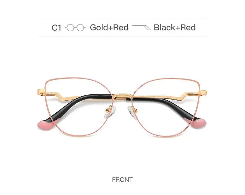 Women's Cat Eye Full Rim Alloy Prescription Glasses 3043 — view 14 | Rx Spectacle