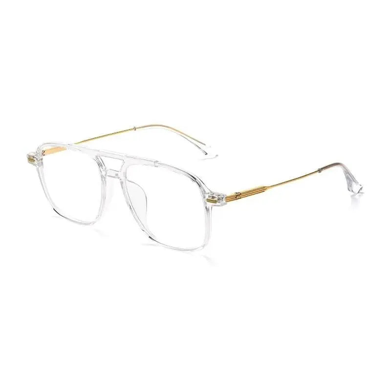 Unisex Square Full Rim Titanium Double Bridge Prescription Glasses 98008f — view 2 | Rx Spectacle