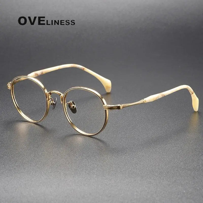 Unisex Round Full Rim Titanium Prescription Glasses 80862 — view 11 | Rx Spectacle