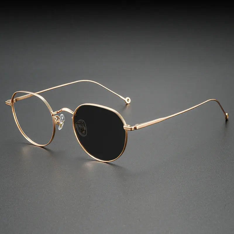 Women's Round Full Rim Titanium Flat Top Reading Glasses 513125 — view 6 | Rx Spectacle