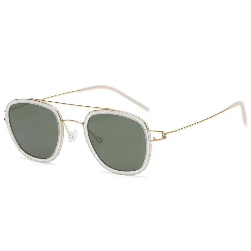 Unisex Square Full Rim Titanium Double Bridge Prescription Glasses 8205 — view 9 | Rx Spectacle