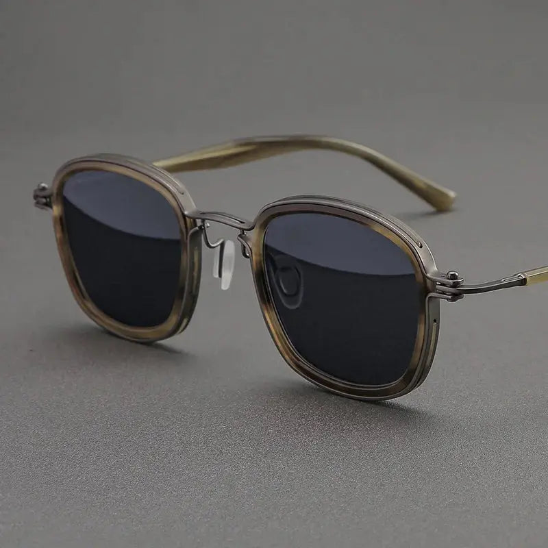 Unisex Square Full Rim Titanium Prescription Glasses 458631 — view 4 | Rx Spectacle