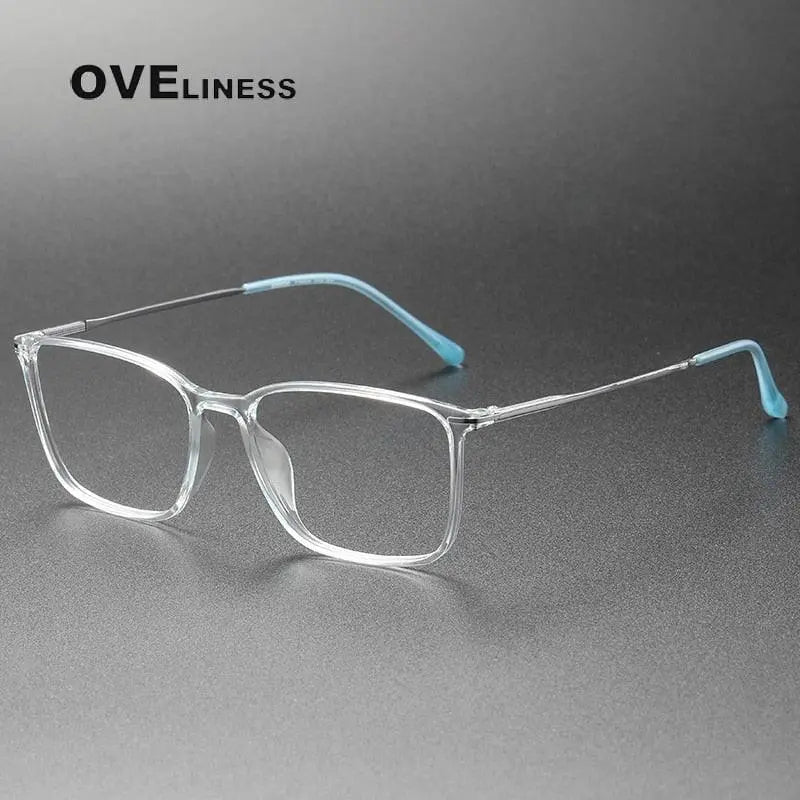 Unisex Square Full Rim Titanium Prescription Glasses 8636 — view 3 | Rx Spectacle