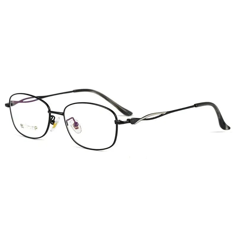 Women's Rectangular Full Rim Titanium Reading Glasses 3520x — view 7 | Rx Spectacle