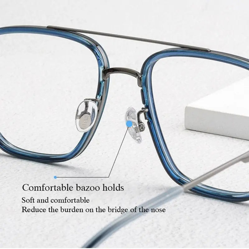 Men's Square Full Rim Titanium Prescription Glasses 2217yj — view 7 | Rx Spectacle