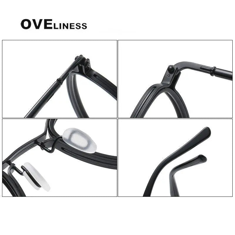Unisex Round Full Rim Titanium Prescription Glasses 5861 — view 7 | Rx Spectacle