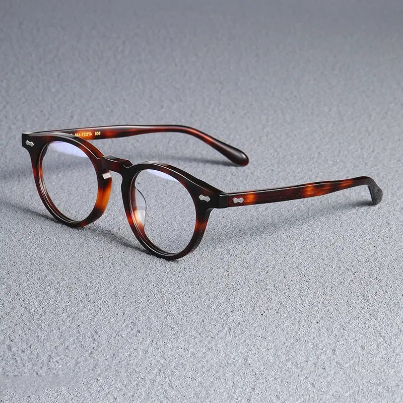 Unisex Round Full Rim Acetate Prescription Glasses Sh505 — view 5 | Rx Spectacle