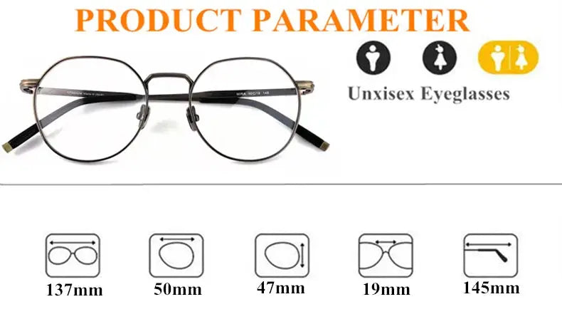Unisex Round Full Rim Titanium Prescription Glasses M137 — view 11 | Rx Spectacle