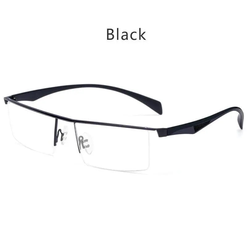 Men's Square Semi-Rimless Titanium Prescription Glasses P83321 — view 5 | Rx Spectacle