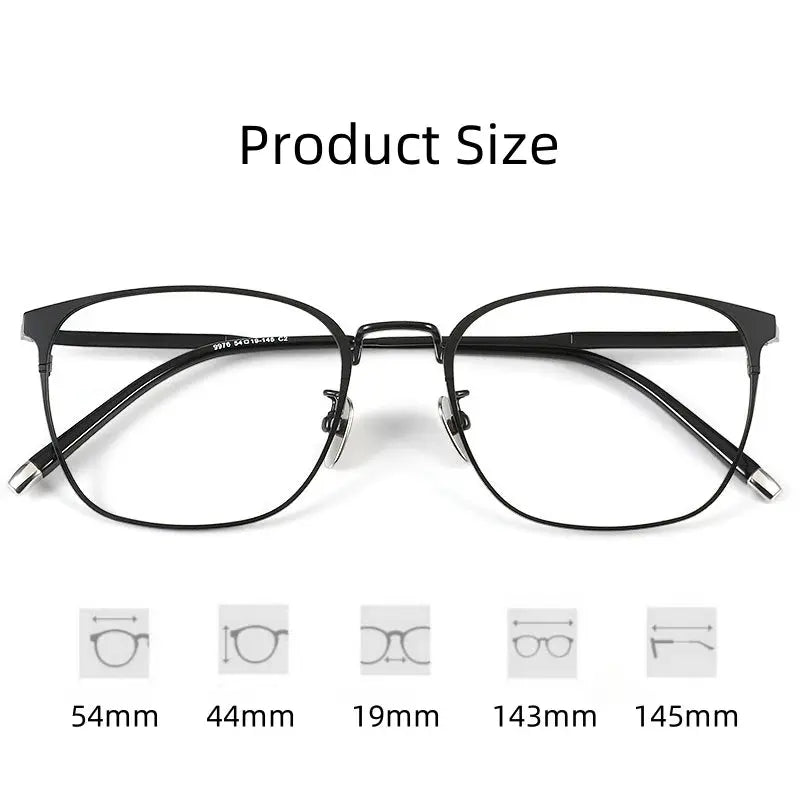 Unisex Square Full Rim Titanium Prescription Glasses 49976 — view 2 | Rx Spectacle