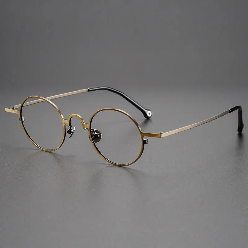 Unisex Round Full Rim Titanium Reading Glasses K080 — view 7 | Rx Spectacle