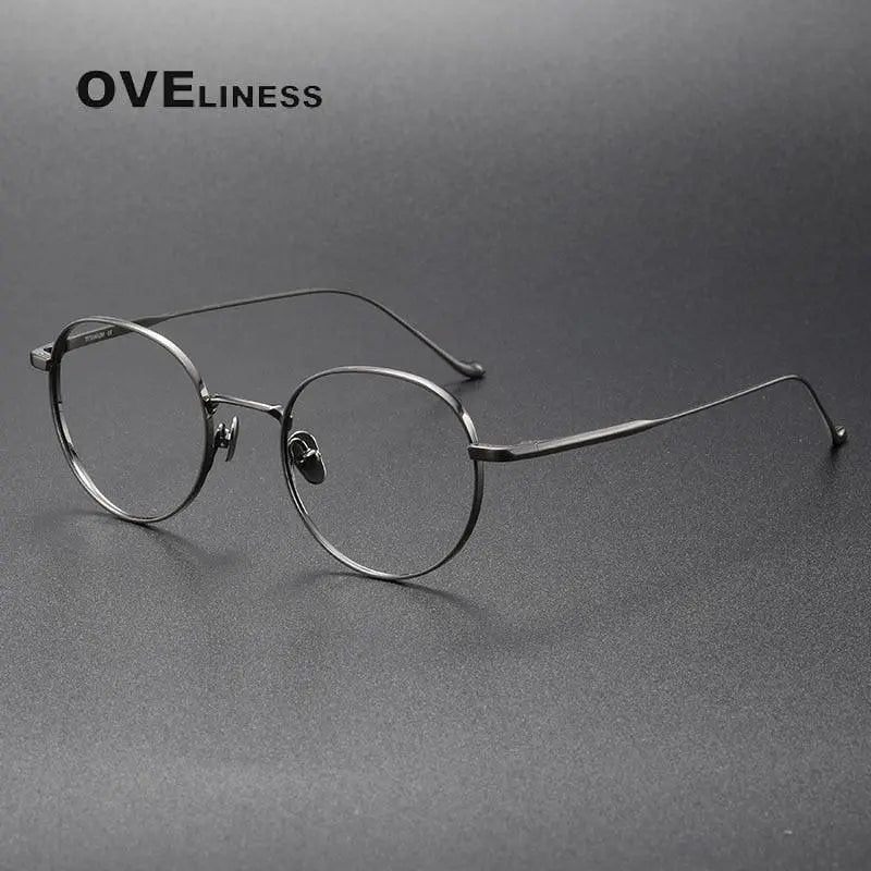 Unisex Round Full Rim Titanium Prescription Glasses — view 7 | Rx Spectacle