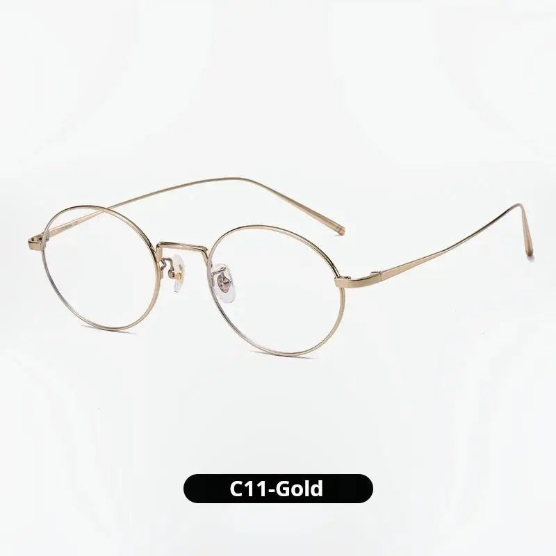 Unisex Oval Full Rim Titanium Prescription Glasses 722467 — view 7 | Rx Spectacle