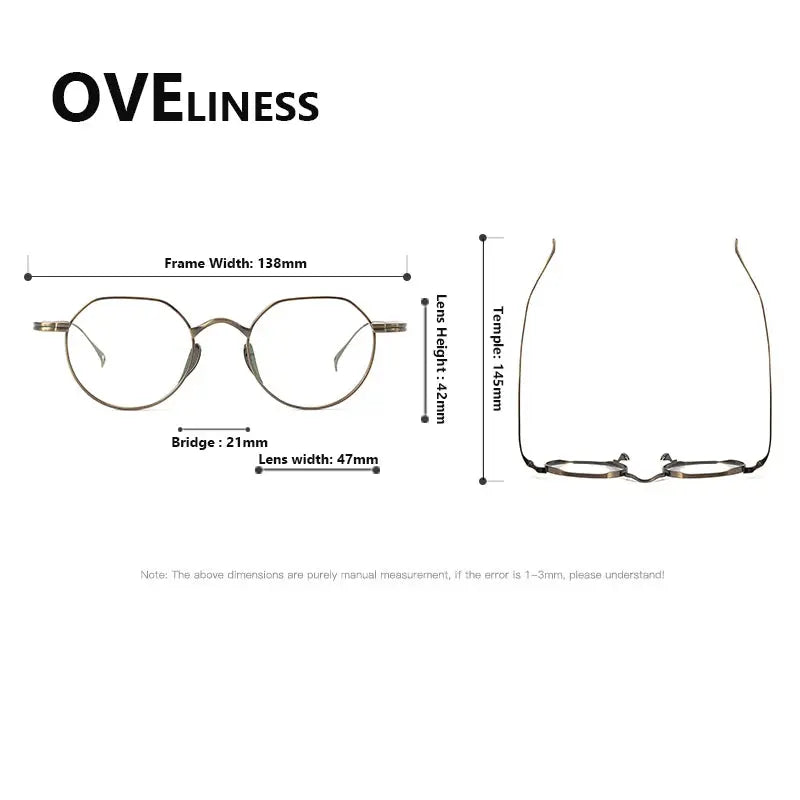 Women's Polygon Full Rim Titanium Clip-On Prescription Glasses 29916 — view 4 | Rx Spectacle