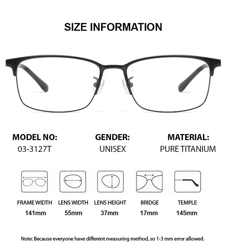 Unisex Square Semi-Rimless Titanium Prescription Glasses 883127 — view 2 | Rx Spectacle