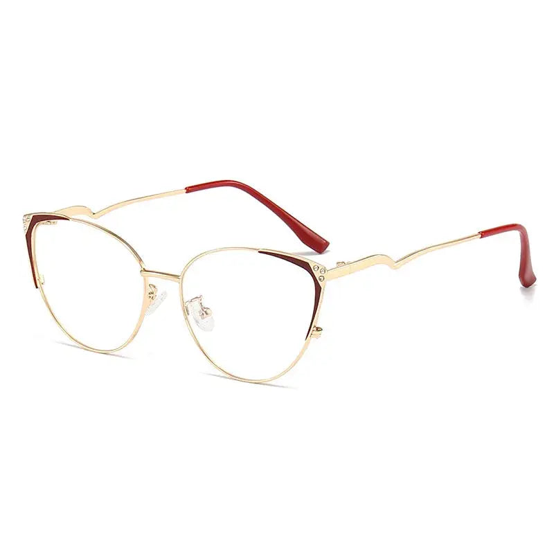 Women's Cat Eye Full Rim Alloy Prescription Glasses 95189 — view 10 | Rx Spectacle