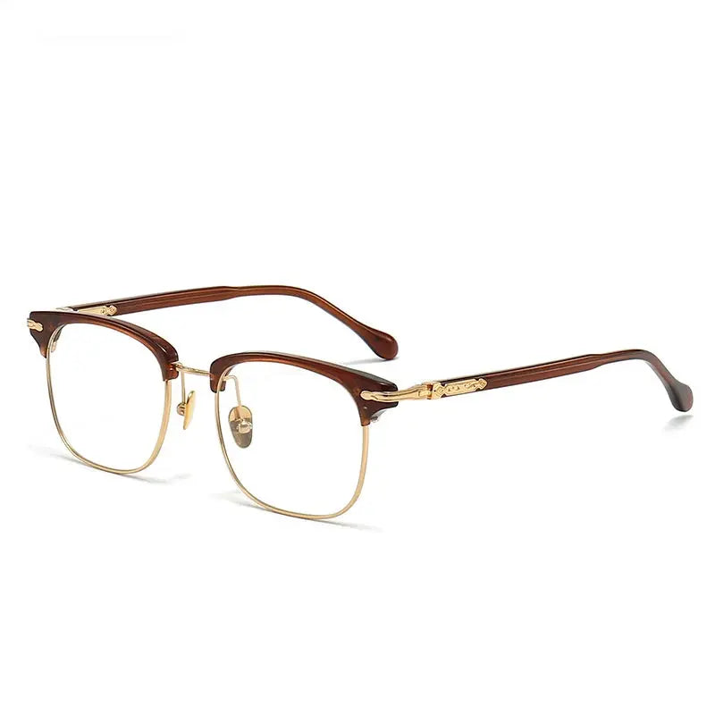 Unisex Square Full Rim Titanium Prescription Glasses M2049 — view 10 | Rx Spectacle