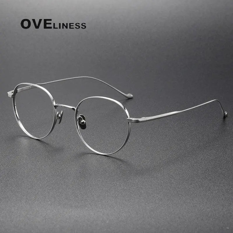 Unisex Round Full Rim Titanium Prescription Glasses — view 5 | Rx Spectacle