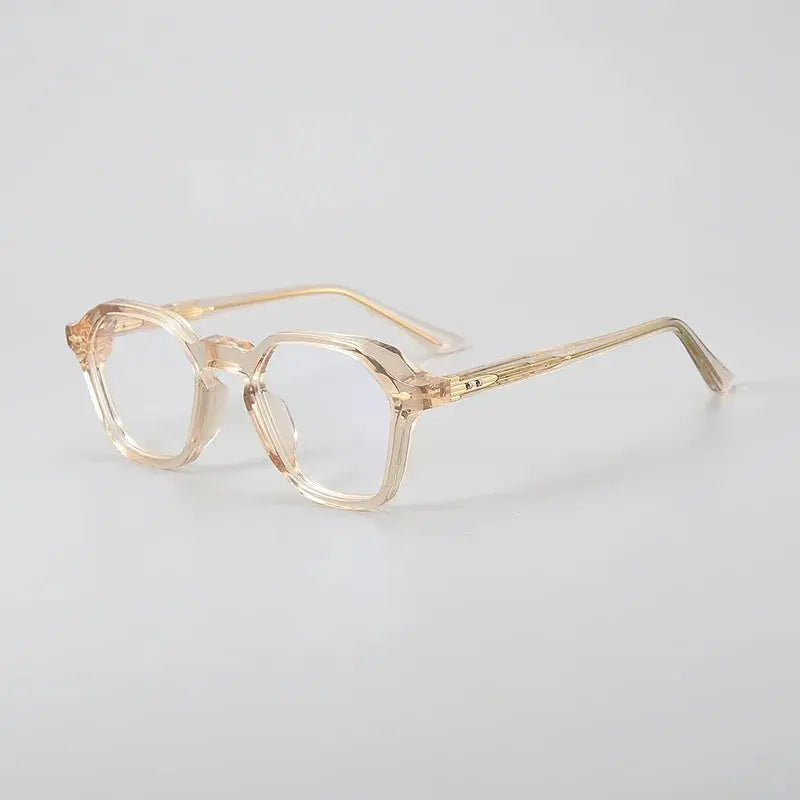 Unisex Polygon Full Rim Acetate Flat Top Prescription Glasses 49602 — view 3 | Rx Spectacle