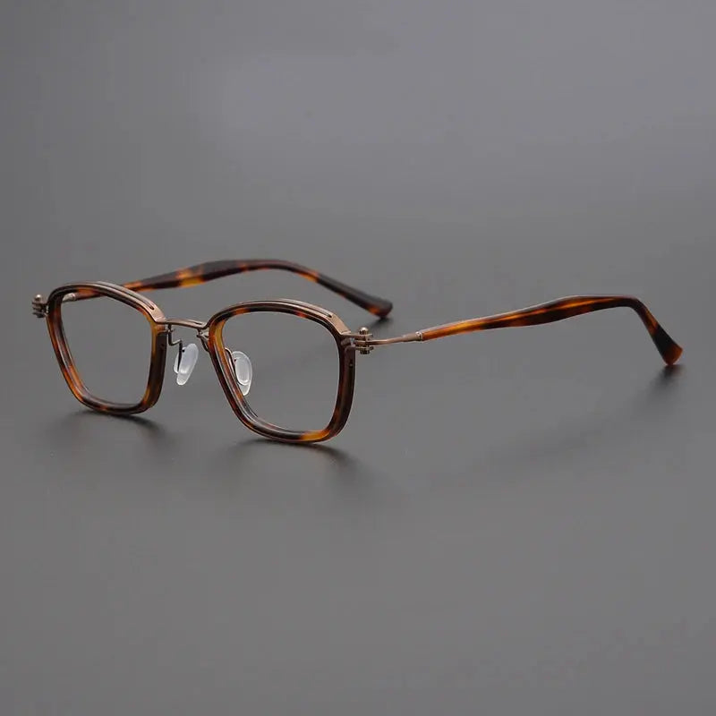 Unisex Square Full Rim Titanium Prescription Glasses Sc19 — view 6 | Rx Spectacle